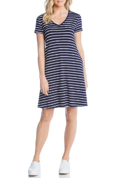 Shop Karen Kane V-neck Pocket Dress In Stripe