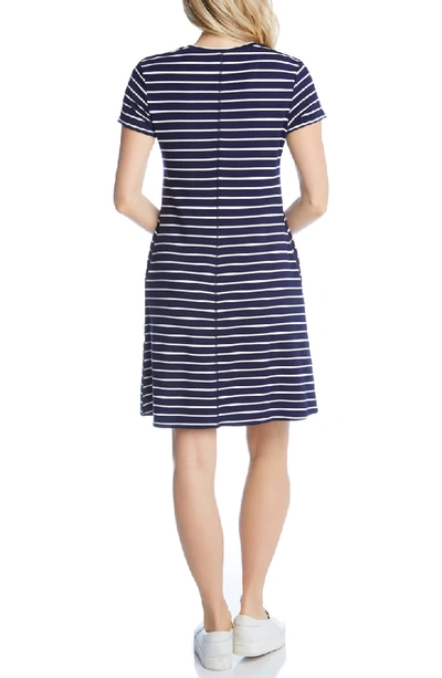 Shop Karen Kane V-neck Pocket Dress In Stripe