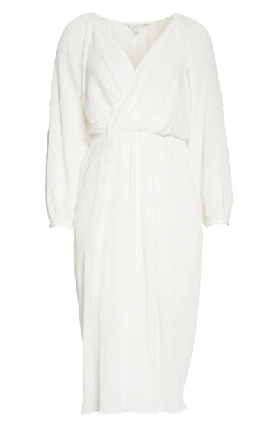 Shop Joie Embroidered Long Sleeve Cotton Gauze Dress In Porcelain