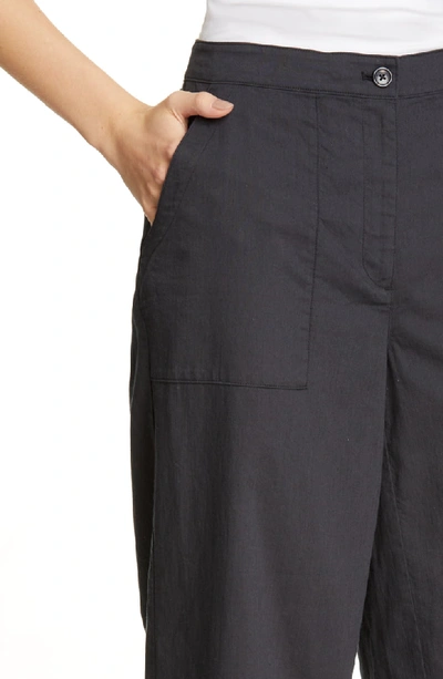 Shop Eileen Fisher Organic Cotton Wide Leg Pants In Graphite