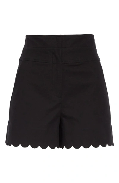 Shop Rebecca Taylor Scallop Shorts In Black