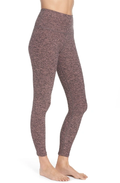 Shop Beyond Yoga Midi High Waist Leggings In Black- Pink Lei