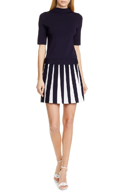 Shop Ted Baker Hethia Pleat Knit Dress In Navy