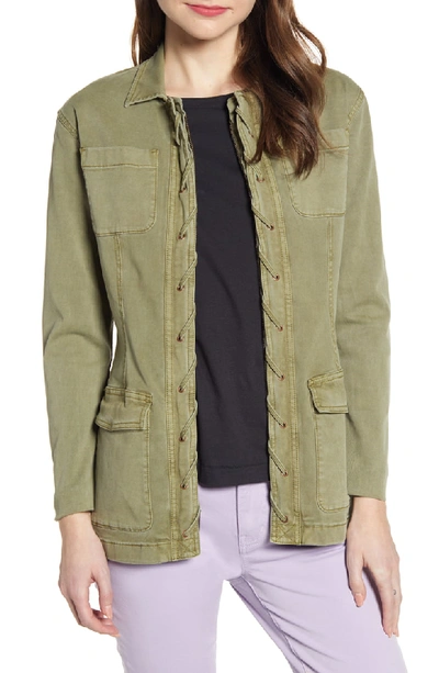 Shop Current Elliott The Laced Jacket In Army Green