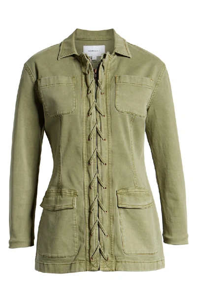 Shop Current Elliott The Laced Jacket In Army Green