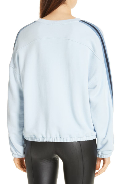 Shop Atm Anthony Thomas Melillo Side Stripe French Terry Sweatshirt In Powder Blue