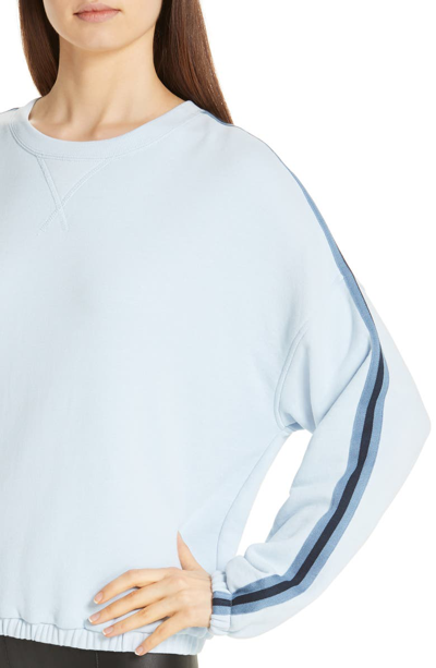 Shop Atm Anthony Thomas Melillo Side Stripe French Terry Sweatshirt In Powder Blue