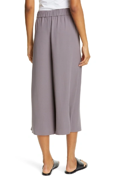 Shop Eileen Fisher Wide Leg Crop Silk Pants In Luna