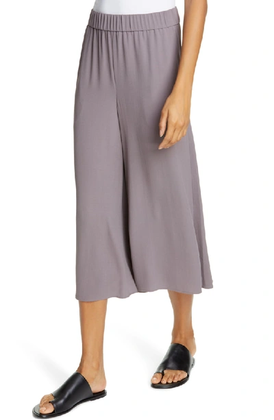 Shop Eileen Fisher Wide Leg Crop Silk Pants In Luna