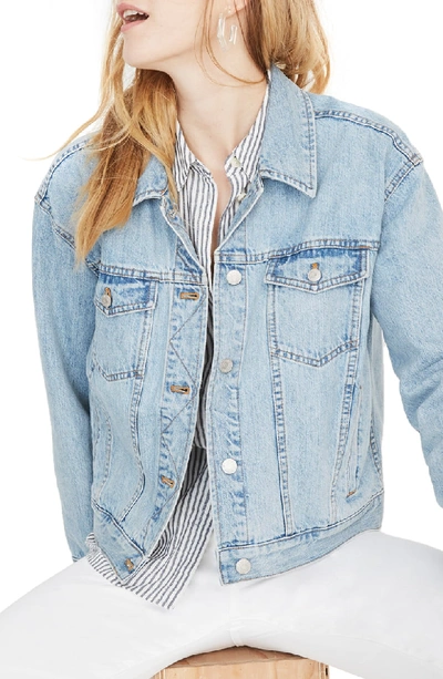 Shop Madewell The Boxy Crop Jean Jacket In Fitzgerald Wash