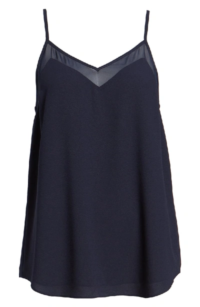 Shop 1.state Chiffon Inset Camisole In Blue Night