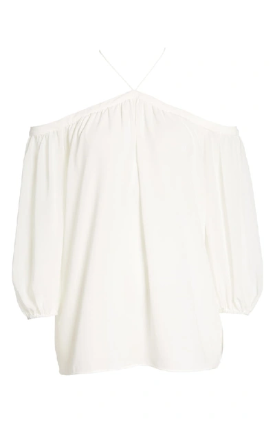 Shop 1.state Off The Shoulder Sheer Chiffon Blouse In Cloud