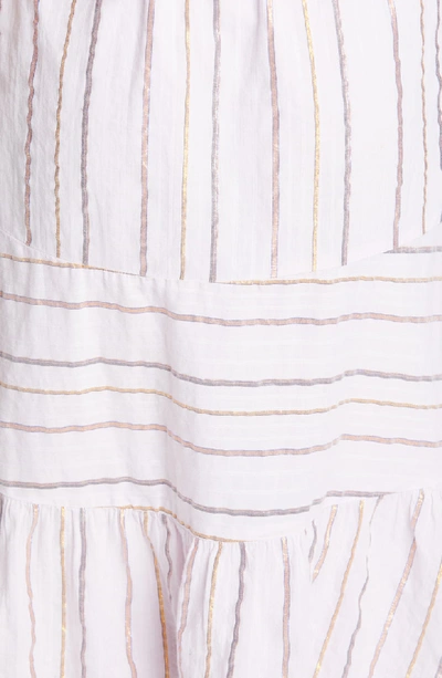 Shop La Vie Rebecca Taylor Metallic Stripe Cotton Sundress In Faded Lilac