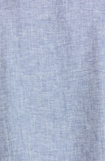 Shop Eileen Fisher Print Organic Linen Top In Chambray
