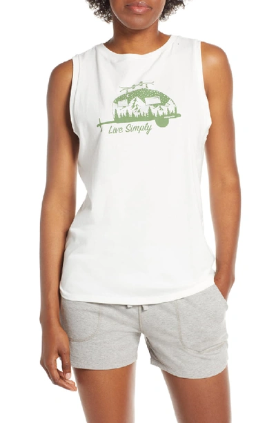 Shop Patagonia Live Simply Trailer Graphic Muscle Tee In White