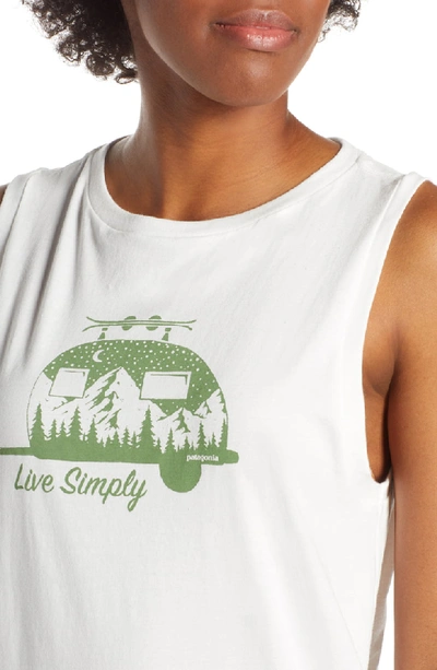 Shop Patagonia Live Simply Trailer Graphic Muscle Tee In White