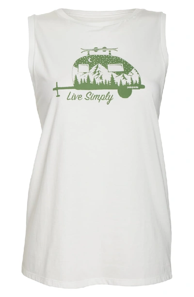 Shop Patagonia Live Simply Trailer Graphic Muscle Tee In White