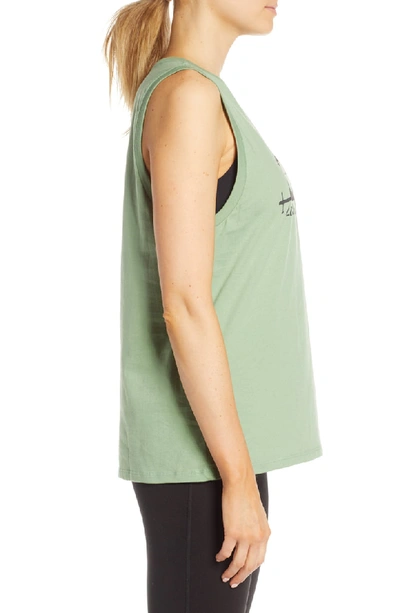 Shop Patagonia Live Simply Trailer Graphic Muscle Tee In Matcha Green