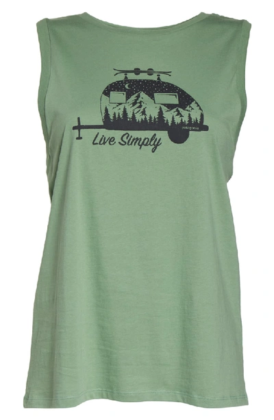 Shop Patagonia Live Simply Trailer Graphic Muscle Tee In Matcha Green