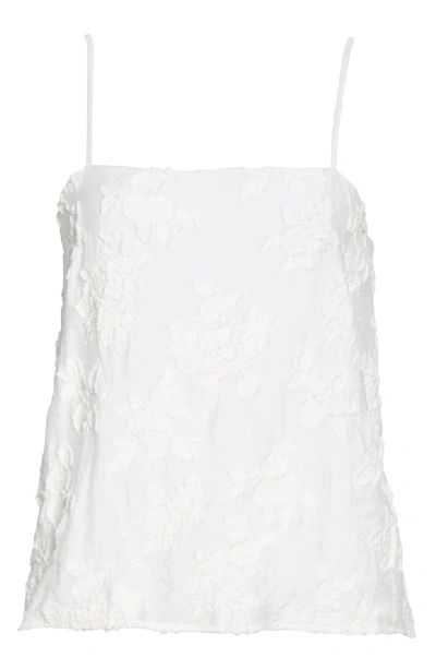 Shop Vince Textured Floral Camisole In Optic White