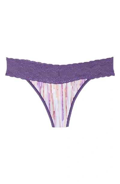 Shop Natori Bliss Perfection Thong In Soco Print/ Grape Jelly