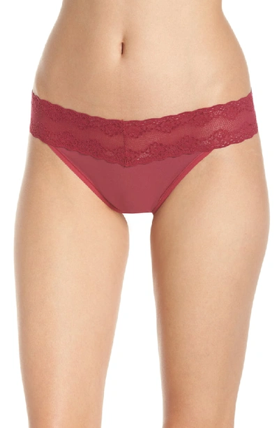 Shop Natori Bliss Perfection Thong In Sangria