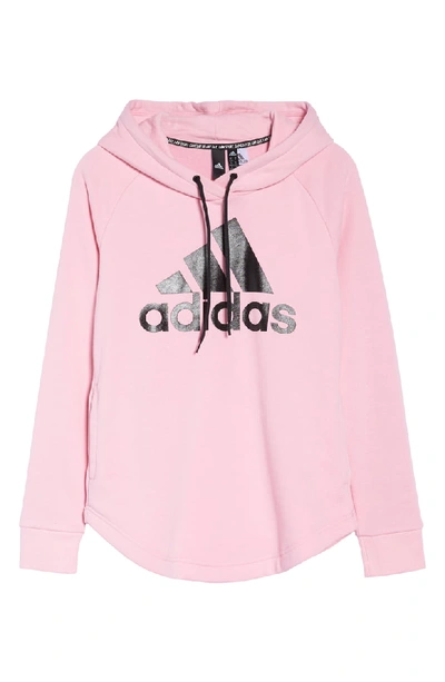 Shop Adidas Originals Logo Hoodie In True Pink