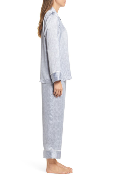 Shop Natori Labyrinth Satin Pajamas In Smoky Iris