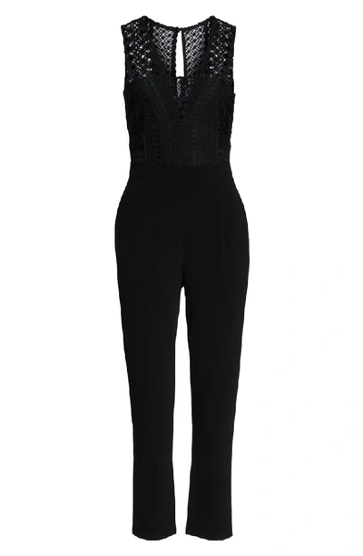 Shop Adelyn Rae Londyn Lace Bodice Jumpsuit In Black