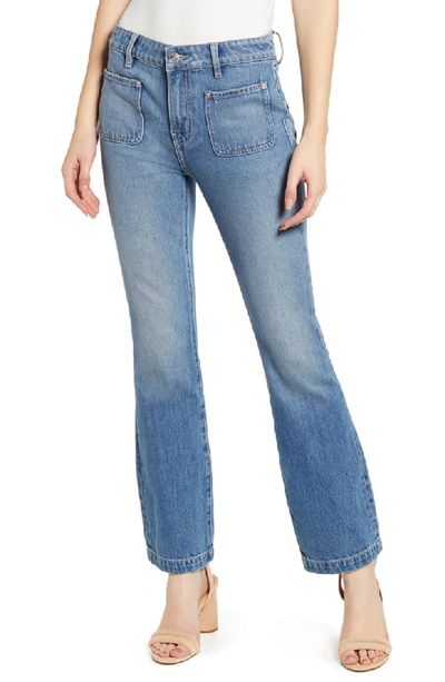 Shop Current Elliott The Cropped Bootcut Jeans In Fairwater