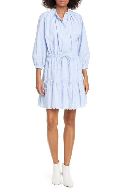 Shop Joie Adel Swiss Dot Dress In Cornflower