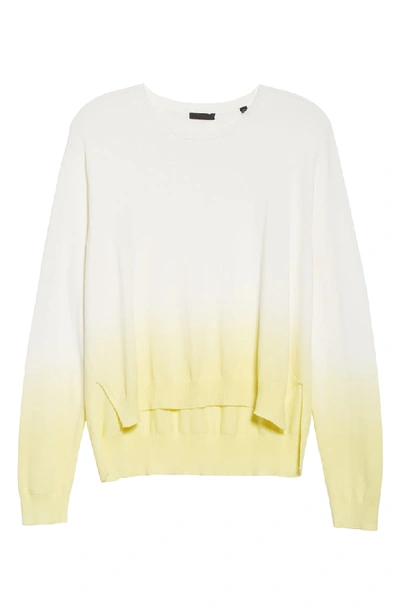 Shop Atm Anthony Thomas Melillo Dip Dye Cotton Blend Sweater In Lemon Combo