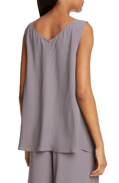 Shop Eileen Fisher Asymmetrical Draped Silk Top In Luna