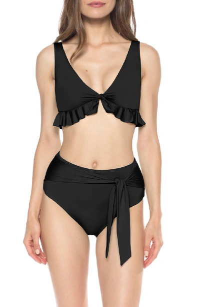 Shop Isabella Rose Double Take High Waist Bikini Bottoms In Black