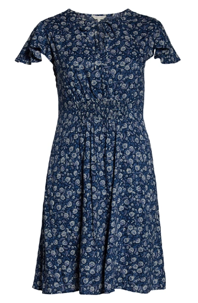 Shop Lucky Brand Olivia Smocked Waist Dress In Blue Multi