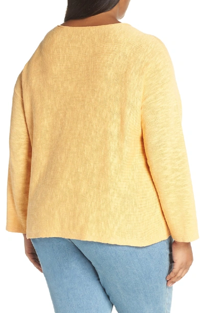 Shop Eileen Fisher Round Neck Sweater In Cantaloupe