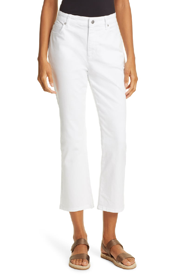 eileen fisher high waist tapered ankle jeans