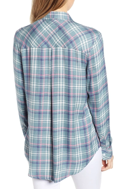 Shop Rails Hunter Plaid Shirt In Agave Rose Blue