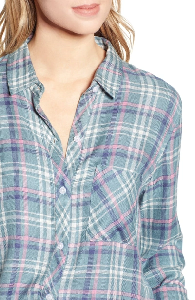 Shop Rails Hunter Plaid Shirt In Agave Rose Blue