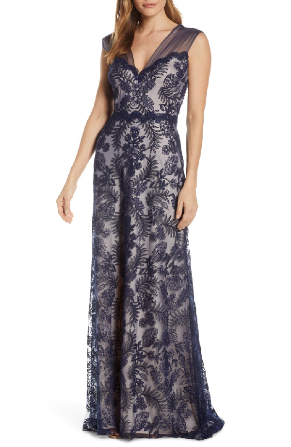 tadashi shoji lace gown