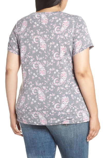 Shop Lucky Brand Floral Burnout Tee In Black Multi