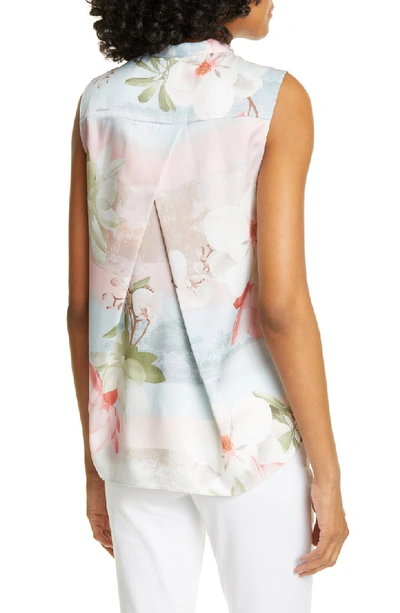Shop Ted Baker Kaileye Tie Neck Top In Light Blue