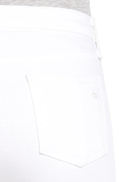 Shop Rag & Bone High Rise Raw Hem Crop Flare Jeans In Bright White