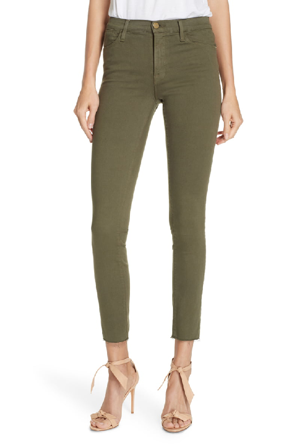 frame le high skinny raw edge jeans