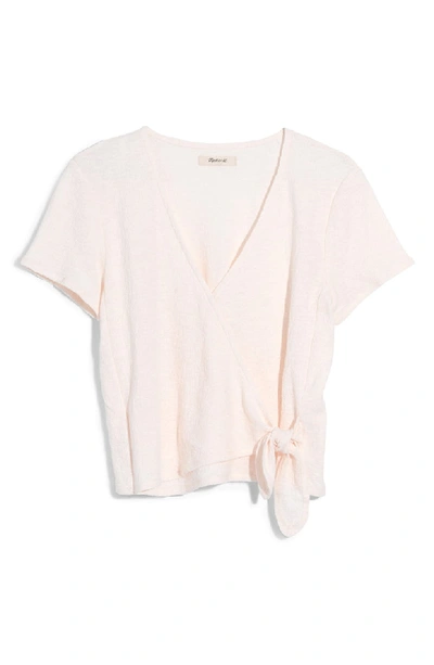Shop Madewell Texture & Thread Wrap Top In Bright Ivory