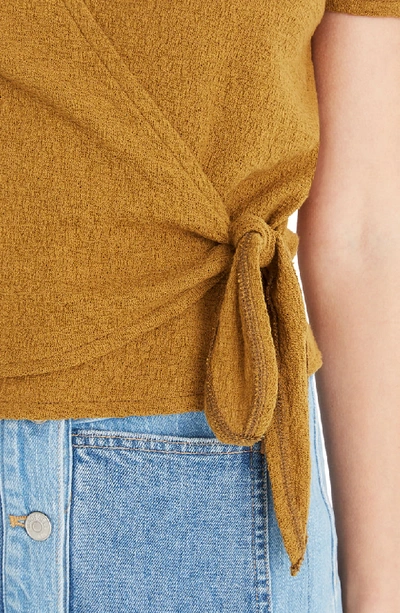 Shop Madewell Texture & Thread Wrap Top In Distant Olive