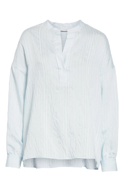 Shop Vince Stripe Drop Sleeve Shirt In Powder Blue