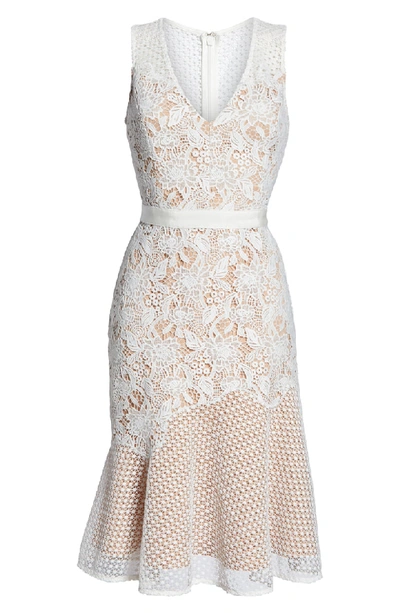 Shop Adelyn Rae Lily Mixed Lace Dress In Off White