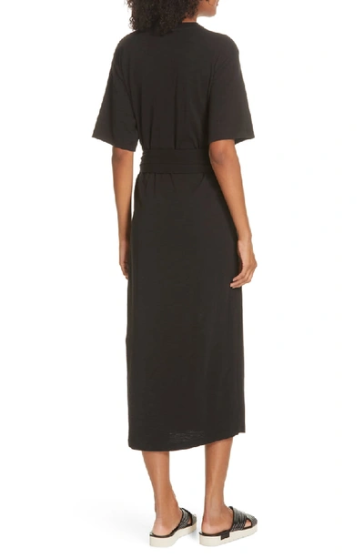 Shop Vince Wrap Midi Dress In Black