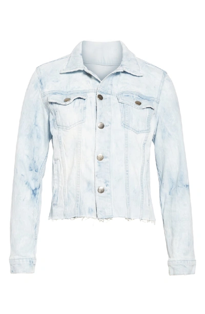 Shop Frame Raw Hem Denim Jacket In Cloud